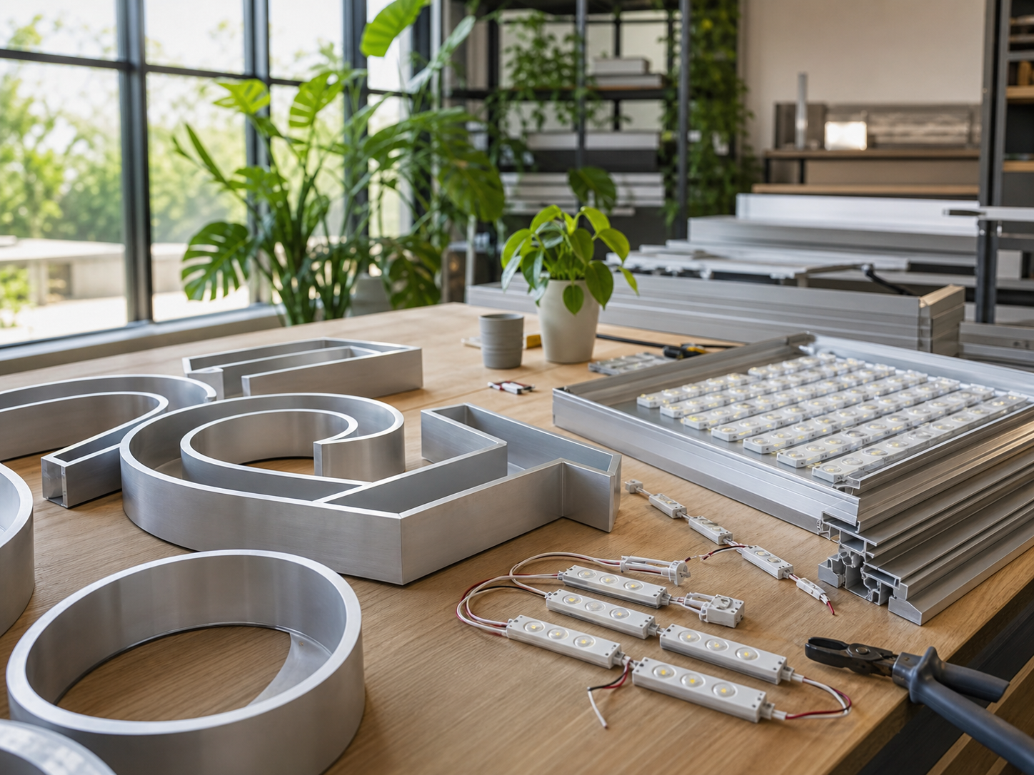 Energy-efficient LED signage production